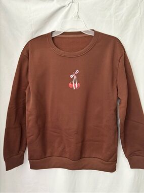 Brown Cherry graphic Crewneck Sweatshirt